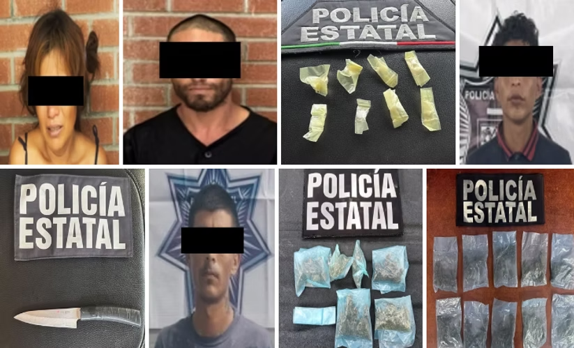 Detiene Policía Estatal a cuatro personas y asegura narcótico y un arma prohibida en Hermosillo