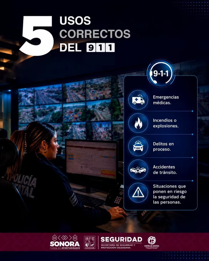 Promueve SSPC Sonora uso responsable de la línea de emergencias 9-1-1