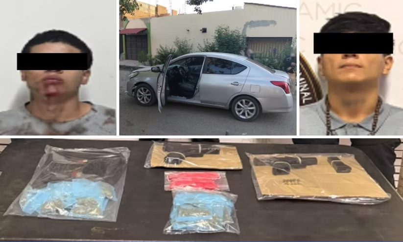 Operativo coordinado asegura armas, narcótico y vehículo con reporte de robo