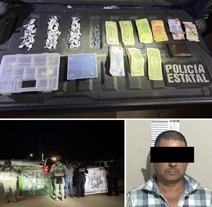 Detiene operativo coordinado a hombre con más de 100 envoltorios de narcótico en Agua Prieta