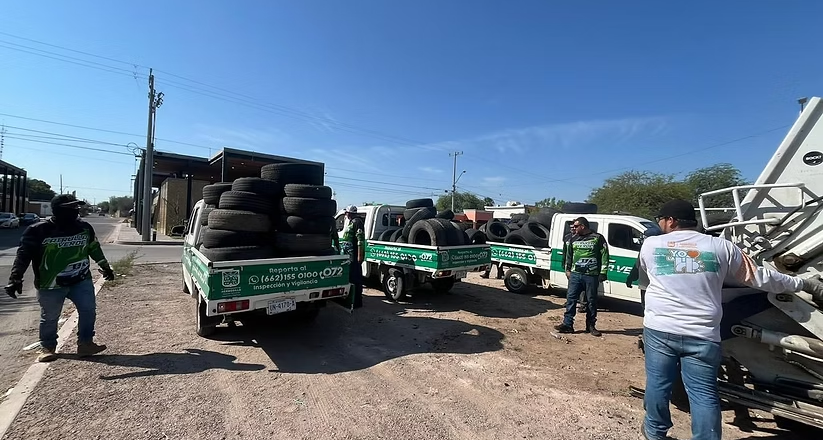 Retira Gobierno Municipal 532 neumáticos en desuso con el Llantatón realizado en Las Minitas